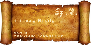 Szilassy Mihály névjegykártya