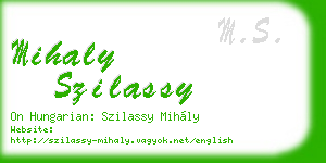 mihaly szilassy business card
