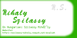 mihaly szilassy business card